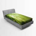thumbnail image 1 of Forest Fitted Sheet, Rays of Sun Deep Dark in the Forest in Foliage with Effects Scenic Image Print, Soft Decorative Fabric Bedding, Twin XL Size, Green, by Ambesonne, 1 of 2