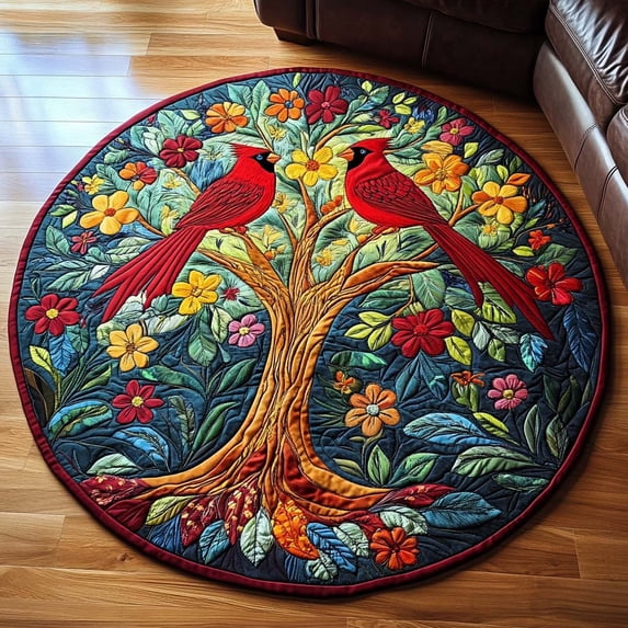 Ridstig Rug Forest Flame Quilted Round Mat, Forest Flame Design Round Floor Mat ...