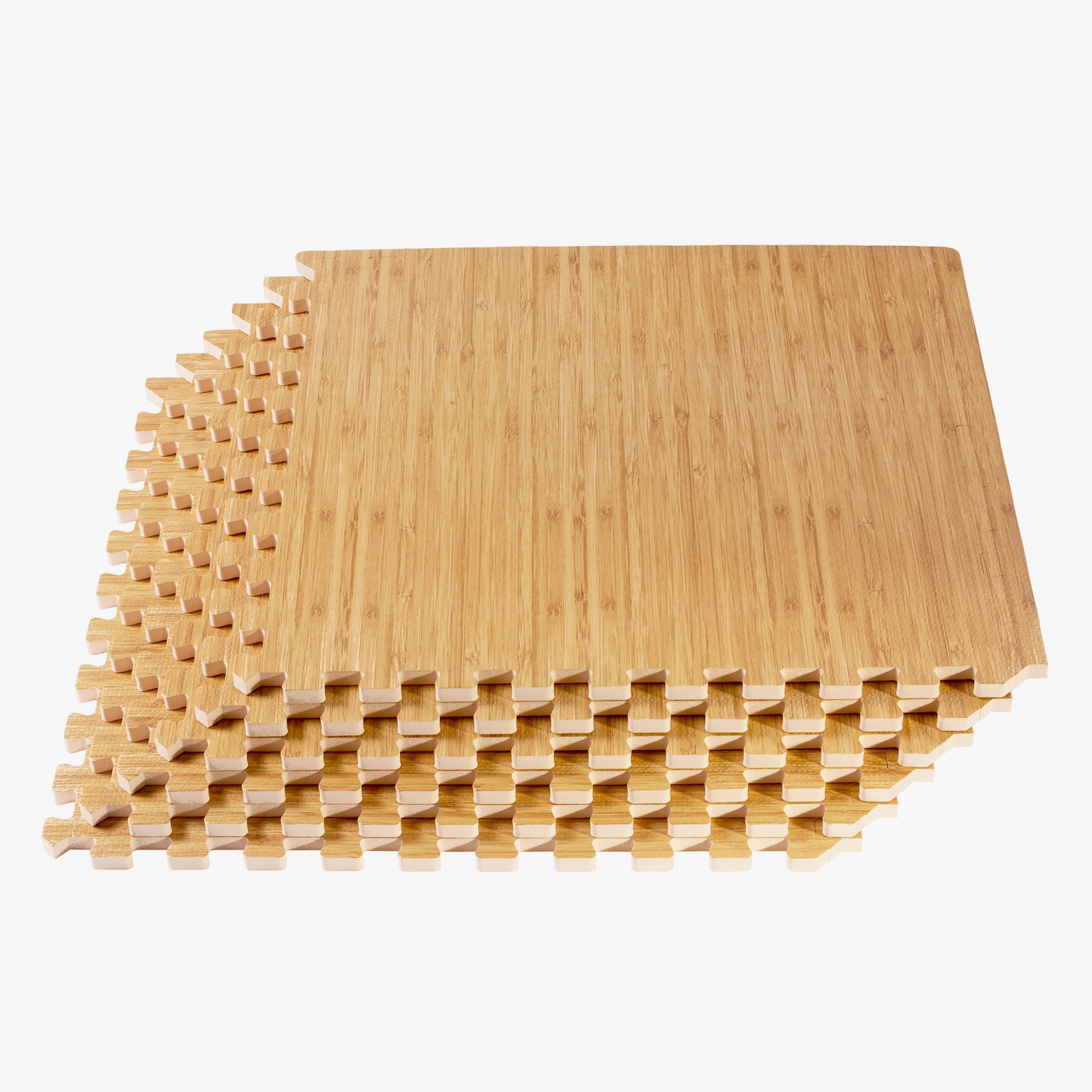 Light Bamboo 24x24 Interlocking Foam Floor Tiles