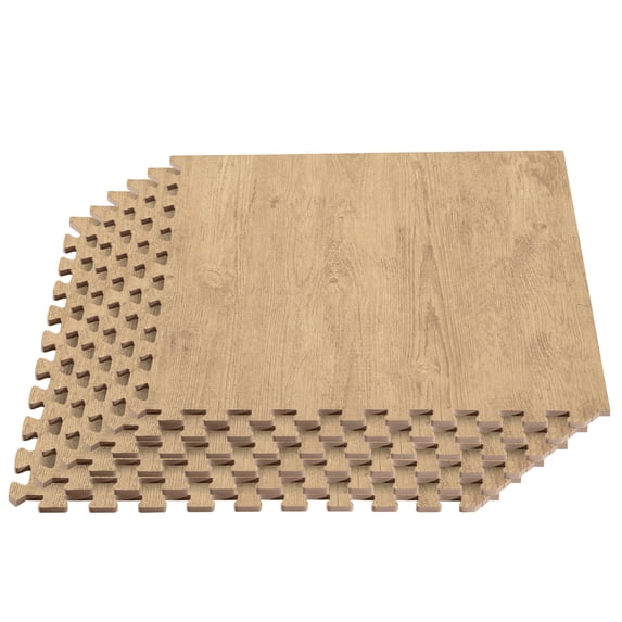 Forest Floor 3/8 Inch Thick Printed Foam Tiles, Premium Wood Grain Interlocking Foam Floor Mats, Anti-Fatigue Flooring – Stylish Flooring Solution