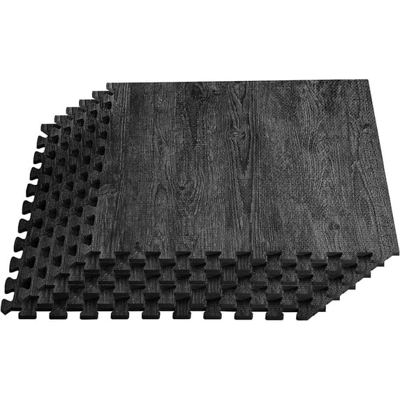 Forest Floor 3/8 Inch Thick Printed Foam Tiles, Premium Wood Grain Interlocking Foam Floor Mats, Anti-Fatigue Flooring – Stylish Flooring Solution