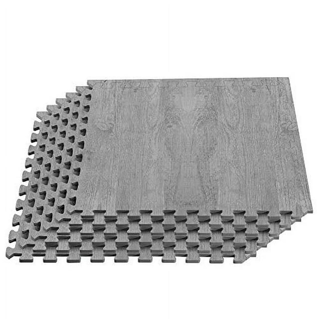 Forest Floor 3/8 Inch Thick Printed Foam Tiles, Premium Wood Grain
