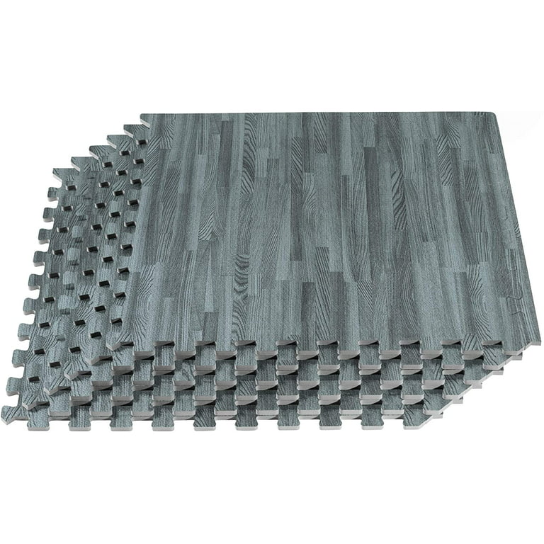 Forest Floor 5/8 Inch Thick Printed Foam Tiles, Premium Wood Grain