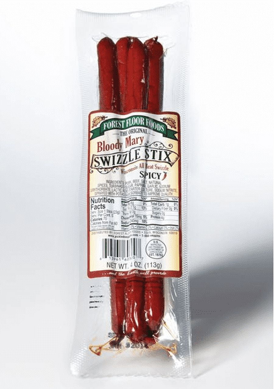 Forest Floor Foods Bloody Mary Swizzle (Sausage) Stix (two 4 oz packs)