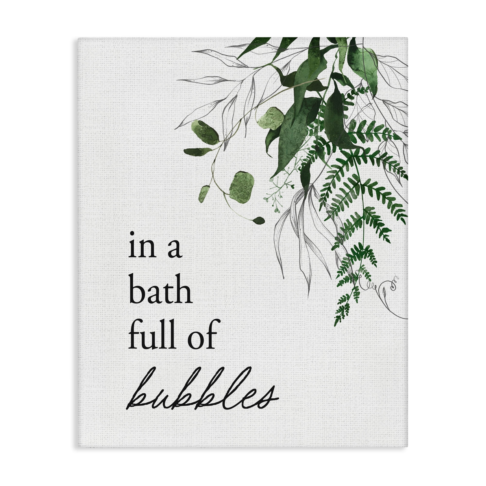 Forest Foliage Bubble Bath Canvas Wall Art, design by Lettered and Lined