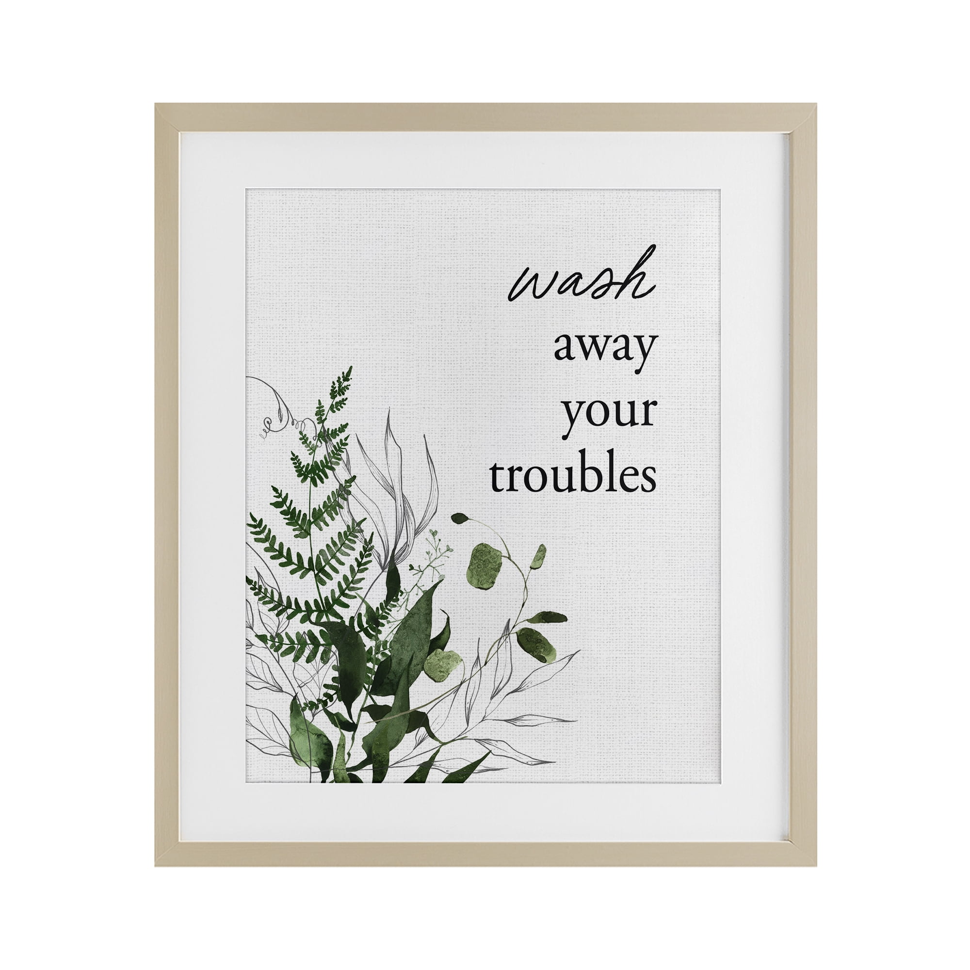 Forest Foliage Wash Away Birch Framed Print Under Glass, design by Lettered and Lined
