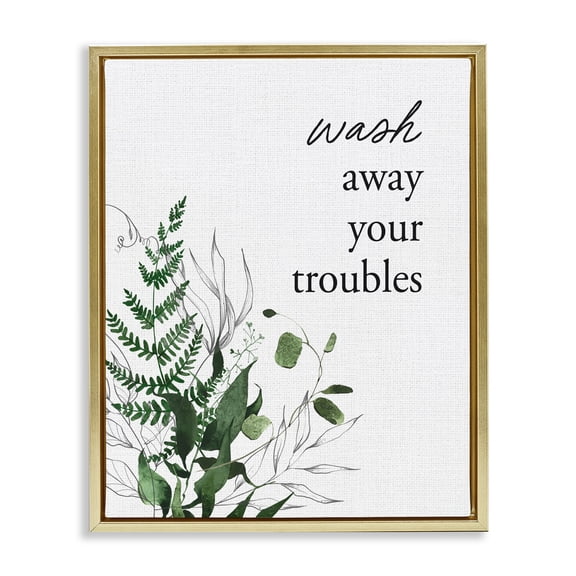 Forest Foliage Wash Away Gold Framed Floater Canvas Wall Art, design by Lettered and Lined