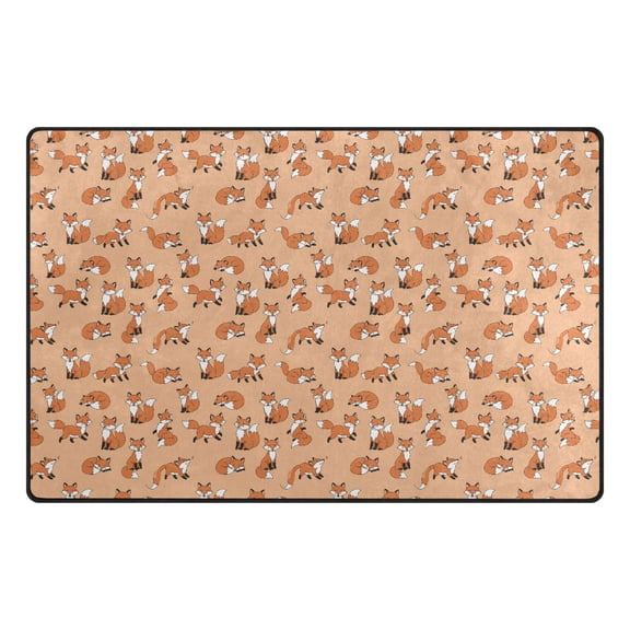 Forest Fox Animal Memory Foam Area Rug 31"x20" Non Slip, Absorbent, Fade Proof for Living Room, Bedroom, Office