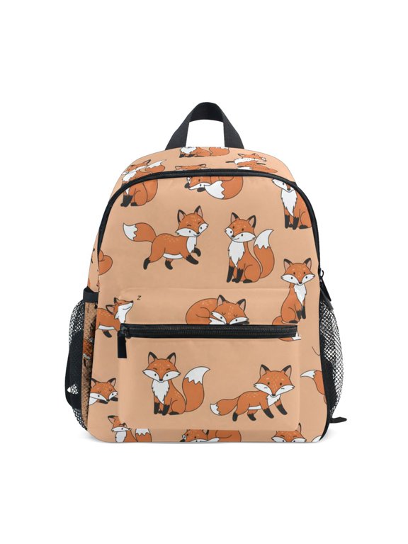 Forest Fox Animal Mini Backpack Cute Small Backpack with Chest Strap and Whistle Ages 3-8