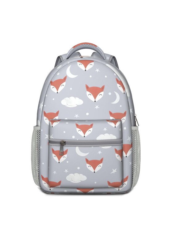 Forest Fox Artistic Print Waterproof Backpack - Ergonomic School Bag with Padded Straps for Teens