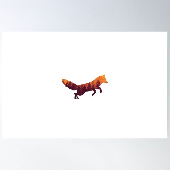 Forest Fox Poster Wall Art, Modern Wall Decor For Living Room Bedroom, 12x18 UNFRAMED