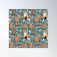 thumbnail image 1 of Forest Foxes In Fall - Blue Poster Wall Art, Modern Wall Decor For Living Room Bedroom, 30x30 UNFRAMED, 1 of 3