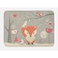 thumbnail image 1 of Forest Friends Bath Mat, Abstract Winter Graphic with Fox and Botanical Items, Plush Bathroom Decor Mat with Non Slip Backing, 29.5" X 17.5", Dust Salmon, by Ambesonne, 1 of 2