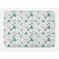 thumbnail image 1 of Forest Friends Bath Mat, Continuous Pattern with Trees Pine Cones Foxes and Mushrooms in Rain, Plush Bathroom Decor Mat with Non Slip Backing, 29.5" X 17.5", Multicolor, by Ambesonne, 1 of 2