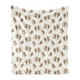 thumbnail image 1 of Forest Friends Soft Flannel Fleece Throw Blanket, Nursery Continuous Pattern with Cheerful Monkeys, Cozy Plush for Indoor and Outdoor Use, 50" x 60", Umber Pastel Brown, by Ambesonne, 1 of 5