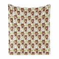 thumbnail image 1 of Forest Friends Soft Flannel Fleece Throw Blanket, Simple Children Pattern of Bear and Leaves, Cozy Plush for Indoor and Outdoor Use, 60" x 80", Redwood Yellow Green, by Ambesonne, 1 of 5