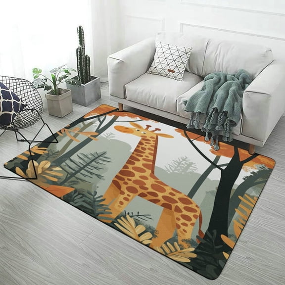 Forest Giraffe (34) Carpet Rug for Home Living Room Bedroom Sofa Doormat Decor Area Rug Non-slip Mat