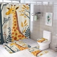 thumbnail image 1 of Forest Giraffe (7) Shower Curtain Waterproof Bathroom Curtain Set with Hooks Home Decor Bathroom Curtains 4pcs, 1 of 8