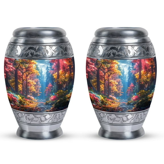 Forest Glow Cremation Urn For Adults - Urns For Human Ashes Adult Female Mom - Urn For Ashes Adult Male - Decorative Urns For Human Ashes - Mini Urns For Ashes Small (Size -3inch,2pcs)