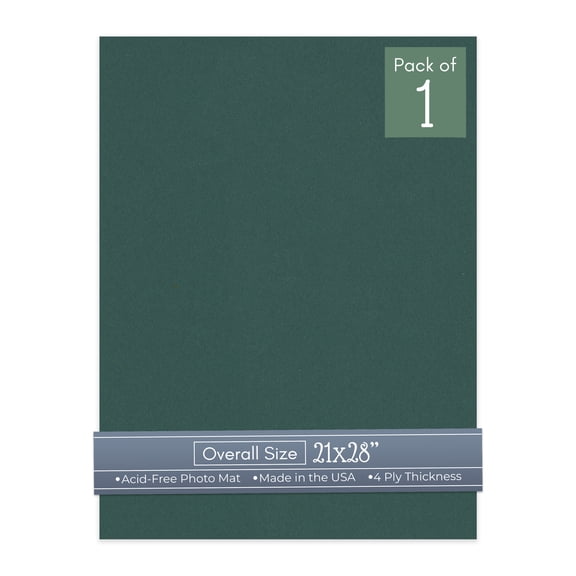 Forest Green 21x28 Uncut Art Mat Board - No Opening - 1 Mat