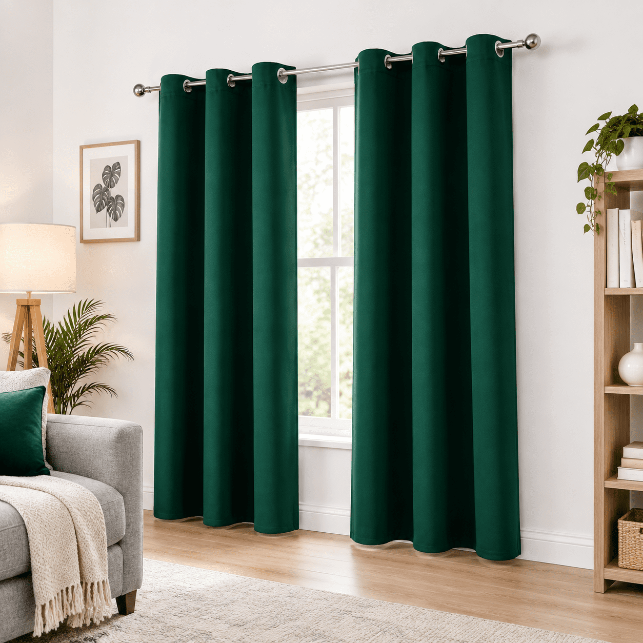 Forest Green 29"W x 50"L (Pack of 2) Blackout Curtains for Bedroom and ...