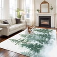 thumbnail image 1 of Forest Green Area Rug 5x8 FT, Non Slip Bedroom Throw Carpet, Spring Summer Watercolor Pine Tree Washable Soft Floor Carpet Non-Shedding Rug for Living Room Nursery Dorm Office, 1 of 9