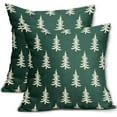 thumbnail image 1 of Forest Green Christmas Pillow Covers 20x20 Set of 2 Xmas Tree Rustic Style Winter Print Decorative Outdoor Pillowcases Holiday Decorations Throw Cushion Case Decor for Couch Sofa Bed, 1 of 1
