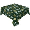 thumbnail image 1 of Forest Green Christmas Square Tablecloth 60x60 Inch Gold White Xmas Snowflake Winter Holiday Theme Decorative Table Cloth Seasonal Rustic Farmhouse for Indoor Party Kitchen Dinner Picnic Decor, 1 of 5