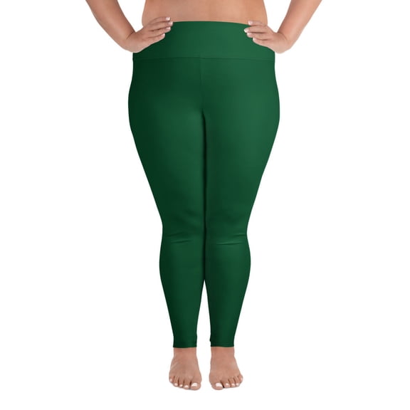 Forest Green, Dark Green Plus Size Leggings, Dark Green Leggings for Plus Size, Big Size Dark Green Leggings, Dark Green Leggings for Big Women