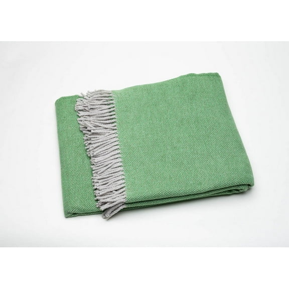 Forest Green Mini Dot Fringed Throw Blanket