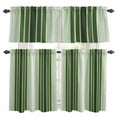 thumbnail image 1 of Forest Green Ombre Stripe Kitchen Curtains Sets for Windows 24 Inch Length, Farmhouse Simple Striped Rod Pocket Window Treatments Tier Curtains and Valances Set for Bedroom/Bathroom, 1 of 8