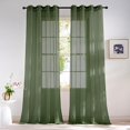 thumbnail image 1 of Forest Green Sheer Curtains 96inches Long for Living Room, Grommet Voile Sheer Light Filtering Window Treatments for Bedroom, Sage Green, W54 x L96, Set of 2, 1 of 7