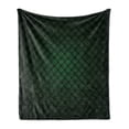 thumbnail image 1 of Forest Green Soft Flannel Fleece Blanket, Abstract Geometric Shape on Dark Background Futuristic Grid Checkered Pattern, Cozy Plush for Indoor and Outdoor Use, 60" x 80", Green Black, by Ambesonne, 1 of 5
