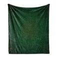 thumbnail image 1 of Forest Green Soft Flannel Fleece Blanket, Geometrical Honeycomb Pattern with Polygons Technology Themed Grid Mesh Tile, Cozy Plush for Indoor and Outdoor Use, 60" x 80", Green Black, by Ambesonne, 1 of 5