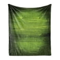 thumbnail image 1 of Forest Green Soft Flannel Fleece Throw Blanket, Horizontal Wooden Planks Rough Oak Timber Structure Surface Texture Image, Cozy Plush for Indoor and Outdoor Use, 50" x 60", Green Black, by Ambesonne, 1 of 5