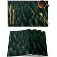 thumbnail image 1 of Forest Green Tree Placemats Set of 4,Washable Woven Burlap Cloth Fabric Placemat for Square/Rectangle/Round/Oval Dining Table,Easy Clean Place Mats for Kids Spring Summer Wilderness Nature Landscape, 1 of 6