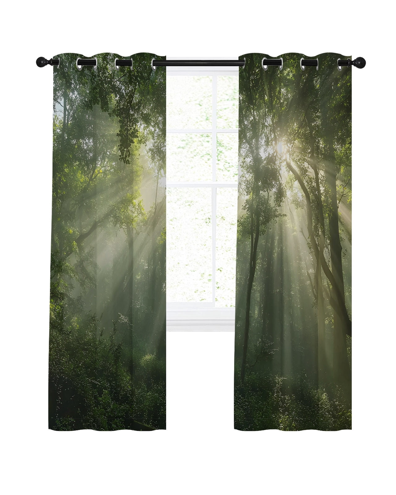 Forest Green Trees Blackout Curtains 84 Inches Length, Cottagecore ...