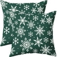 thumbnail image 1 of Forest Green White Winter Snowflakes Pillow Covers 20x20 Set of 2 Christmas Decorative Throw Pillows Outdoor Farmhouse Xmas Holiday Seasnoal Pillowcases Cushion Case Decor for Home Sofa Couch Bed, 1 of 4