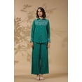 thumbnail image 1 of Forest Green Work Detailed Front Cotton Flex Co-Ord Set, 1 of 5