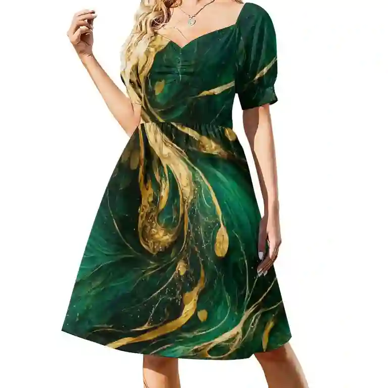Forest Green and gold Dress dresses for women luxury designer party clothes dress for women summer beach outfits for women - Walmart.com Forest Green and gold Dress dresses for women luxury designer party clothes dress for women summer beach outfits for women - Walmart.com