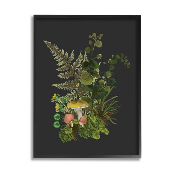 Forest Herbs Sprouting Nature Botanical & Floral Graphic Art Black Framed Art Print Wall Art