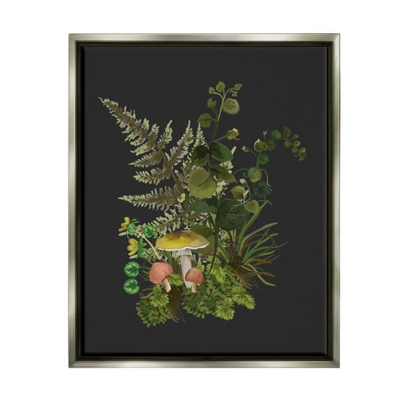 Forest Herbs Sprouting Nature Botanical & Floral Graphic Art Luster Gray Framed Art Print Wall Art