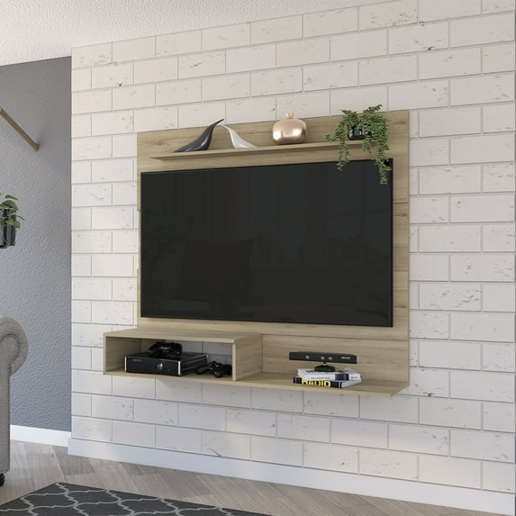 Forest Hills 3-Shelf Floating Entertainment Center Light Pine Living Room Tv Stand Entertainment Media TV Center Living Room Tv Stand Entertainment Media TV Center