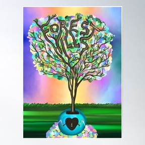 Forest Hills Queens Ny Tree Tribute Poster Wall Art, Modern Wall Decor, 8x12 UNFRAMED