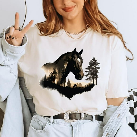 Forest Horse Shirt, Wild Spirit Shirt, Nature'S Majesty Shirt, Equine Shadows Shirt, Woodland Beauty Shirt, Majestic Trails Shirt Alc1865