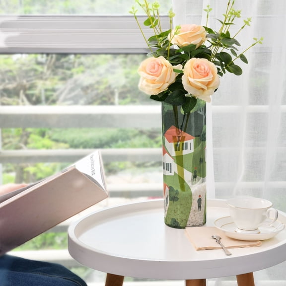 Forest Hut Plastic Vase 11.8'' x 3.9'' Transparent Non Breakable Decorative for Family