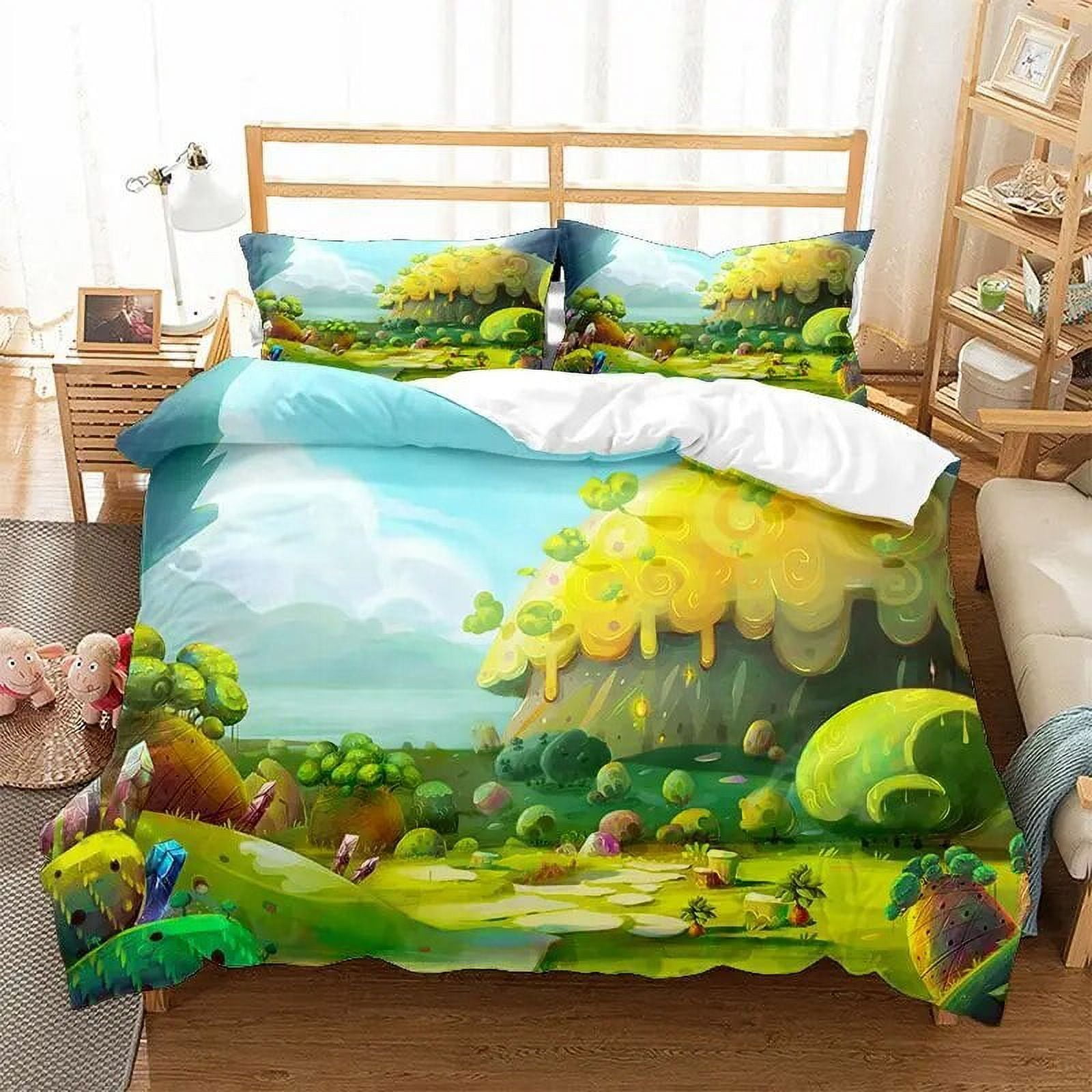 Forest Kids Duvet Cover colorful Elves Enchanted Tree Bedding Fantasy ...