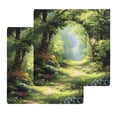 thumbnail image 1 of Forest Kitchen Dish Towels for Drying Dishes Set of 2, Nature Woodland Spring Scenic Green Trees Flower Waffle Weave Microfiber Hand Tea Bathroom Towels Quick Dry & Absorbent Towel 12x12, 1 of 7
