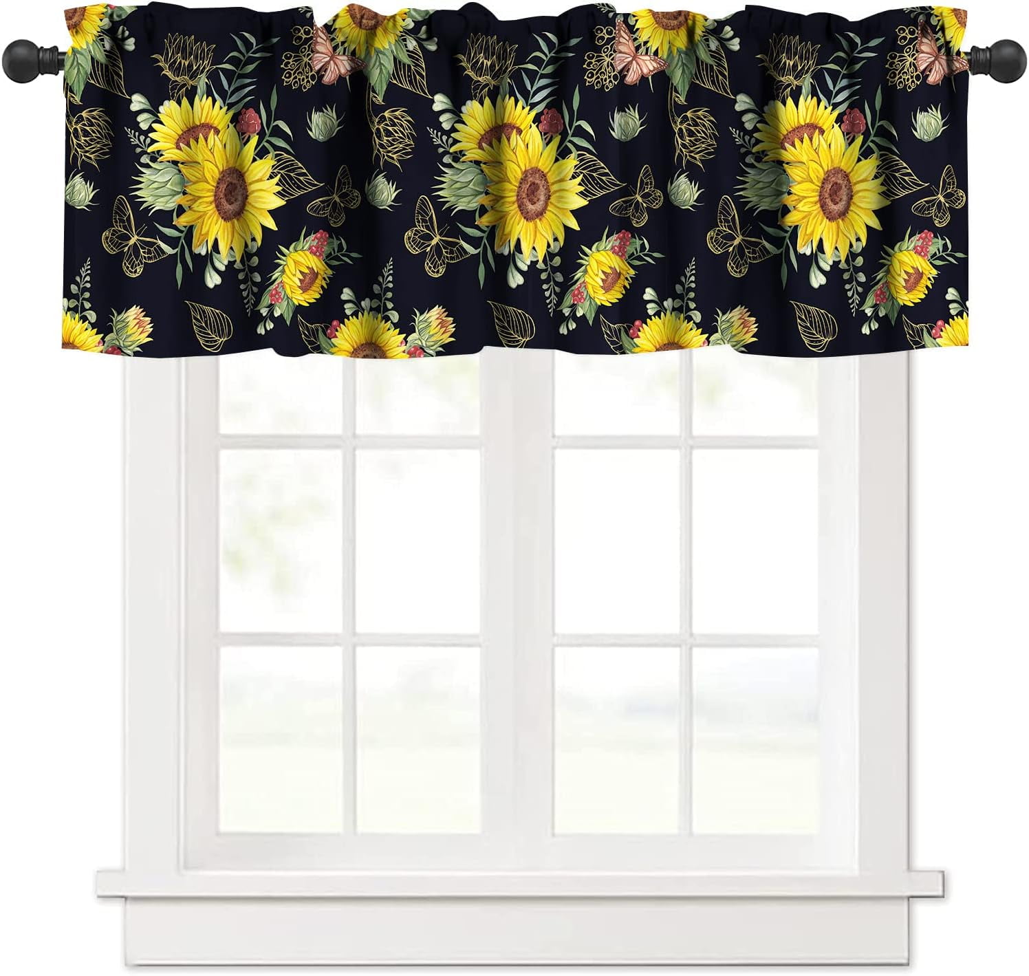 Forest Kitchen Valance Set,Magical Fantasy Watercolor Landscape Forest ...