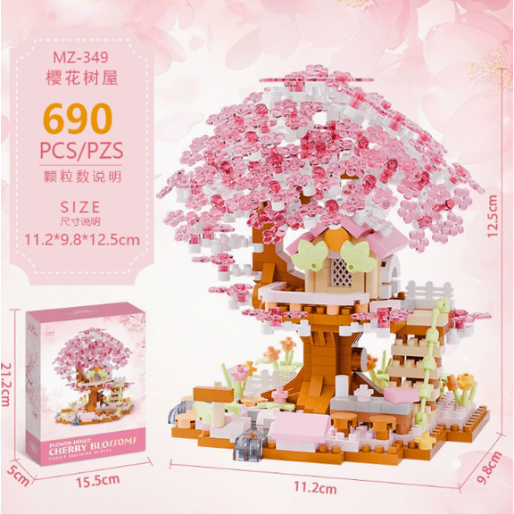 Forest LOG CABIN Forest Cabin Series Building Block Ornaments, Micro-particle Assembly Models, Desktop Decorations